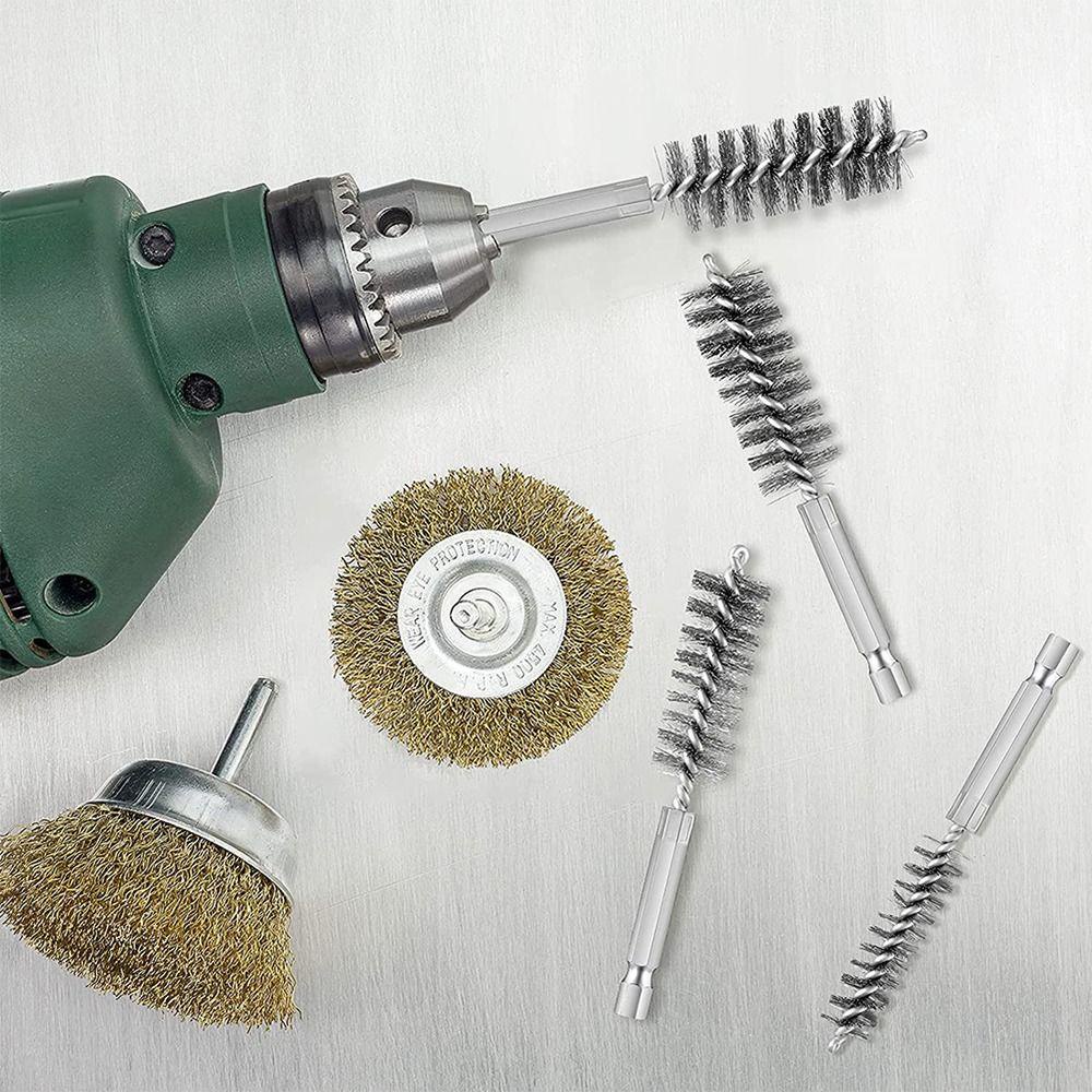 Blliss แปรงลวดสเตนเลส 6 ชิ้น 8 10 12 15 17 19 มม. พร้อมแปรงแกนหกเหลี่ยม 1/4 นิ้ว ราคา ถูกที่สุด ดีลบีเคเค แกลเลอรีภาพที่ 6