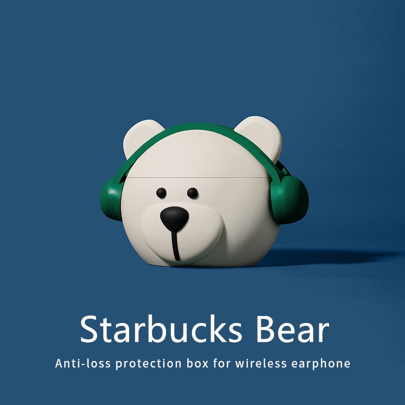 เคสซิลิโคน แบบนิ่ม ลายหมี Starbucks สําหรับ Airpods 1 2 3 Pro