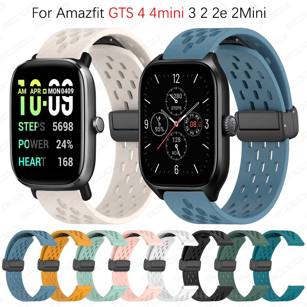 สายนาฬิกาข้อมือซิลิโคน แบบนิ่ม ระบายอากาศได้ดี สําหรับ For Huami Amazfit GTS 4 4Mini 3 2 2e 2Mini