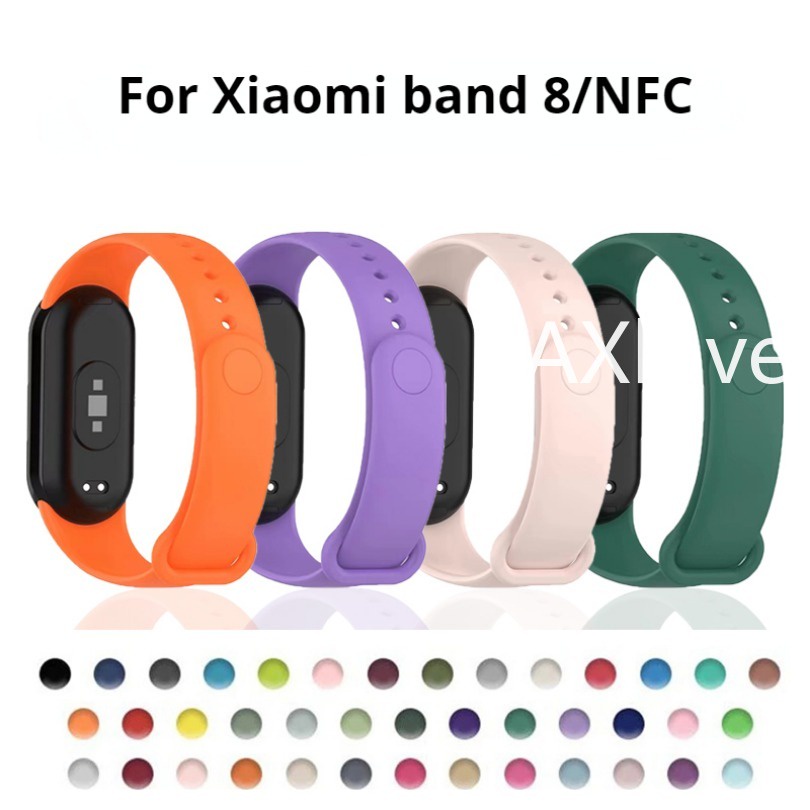 สายรัดข้อมือสําหรับ Xiaomi band 10 9 8 NFC สายซิลิโคนสําหรับ Xiaomi Mi band 8 สายรัดข้อมือแบบนุ่มเปลี่ยน mi watch 8 กีฬาสายนาฬิกา Correa
