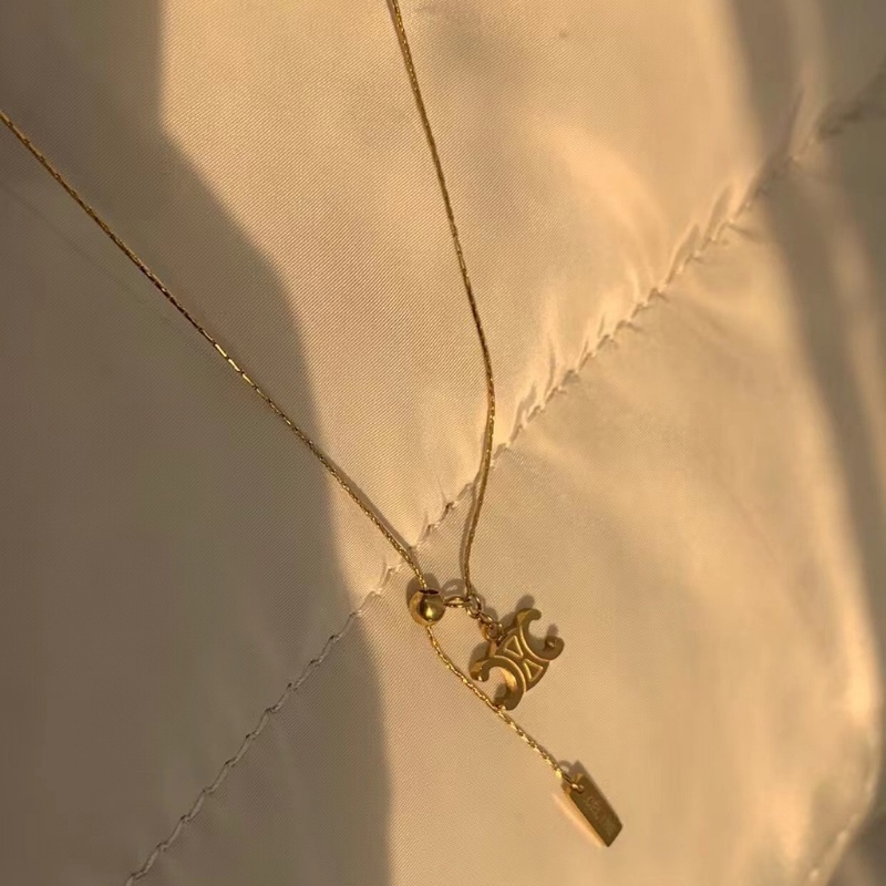 Arc de Triomphe จี้ Drawstring Clavicle Chain หญิงอินเทรนด์สร้อยคอไทเทเนียมเหล็กแฟชั่นอุปกรณ์เสริมสร้อยคอ