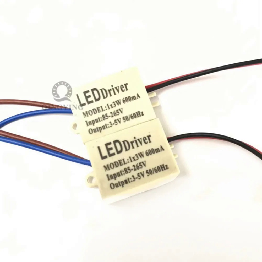 คุณภาพสูงแยก 600mA 1x3W LED Driver 1x3W แหล่งจ่ายไฟ DC 3V - 5V AC 110V 220V 265V สําหรับไฟ LED