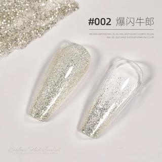 [ Xeijayi ] ยาทาเล็บเจล กลิตเตอร์ สีทอง 15 มล. เคลือบสะท้อนแสง ไม่เช็ด กึ่งถาวร Uv Led Varnish สินค้าทําเล็บ