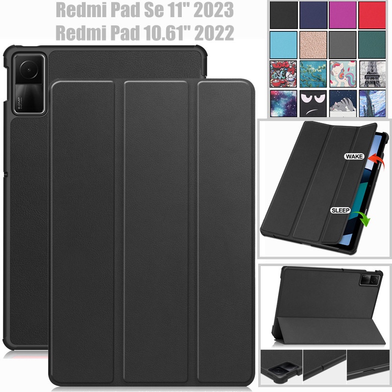 เคสแท็บเล็ตหนัง PU ฝาพับ พร้อมขาตั้ง ตั้งได้ สําหรับ Xiaomi Redmi Pad Se 2023 11 นิ้ว Redmi Pad 10.61 2022