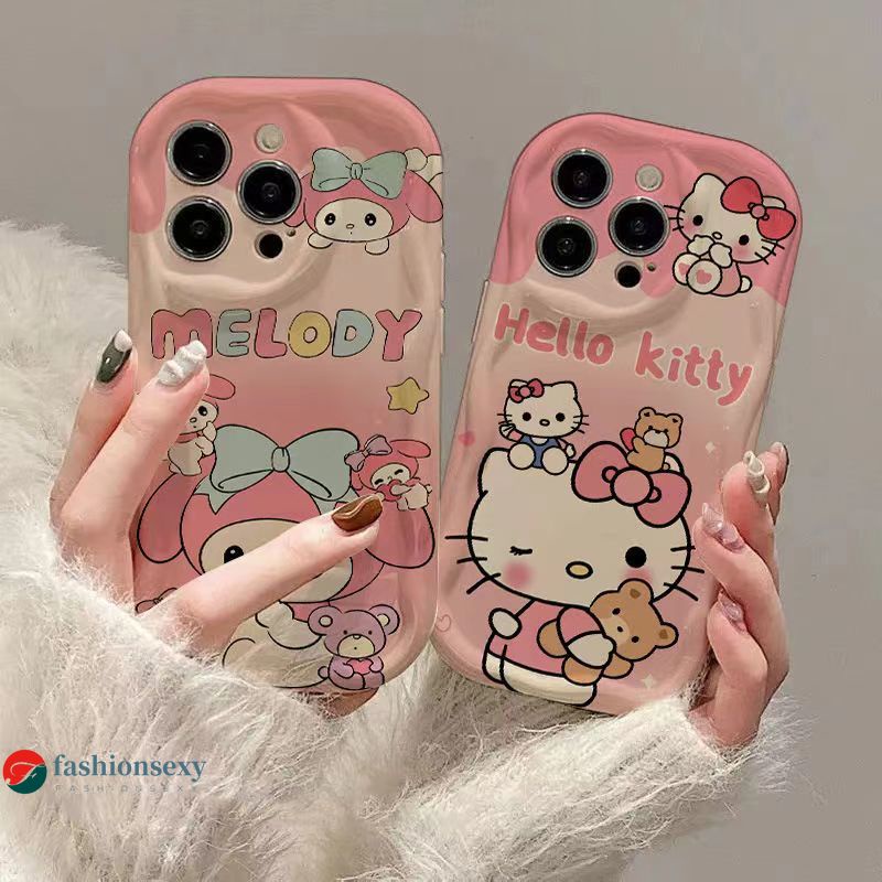 เคสโทรศัพท์มือถือแบบนิ่ม ลายแมวคิตตี้ 3D ขอบโค้ง สําหรับ OPPO A94 A16K A92 A55 A95 A77S A5S A16 A12 A3S A17K A15 A38 A17 A18 A57 A9 A31 A53 A5 A33 A77 2020 F9 A54 A96 A58 A98 A78 A74 A7 A78 A15S A52 A12E A93 A72 A35 A16S A11 A1K A12S A36 A53S