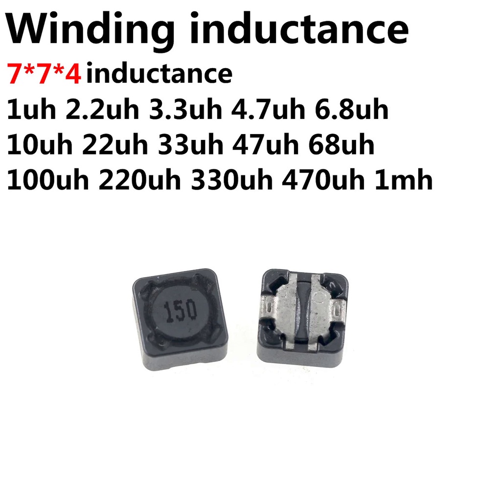 50PCS Inductor CDRH74 7*7*4 มม.HDD Power Inductance 1UH 2R2 2.2UH 3.3UH 4.7UH 6.8UH 10 UH 100UH 150U