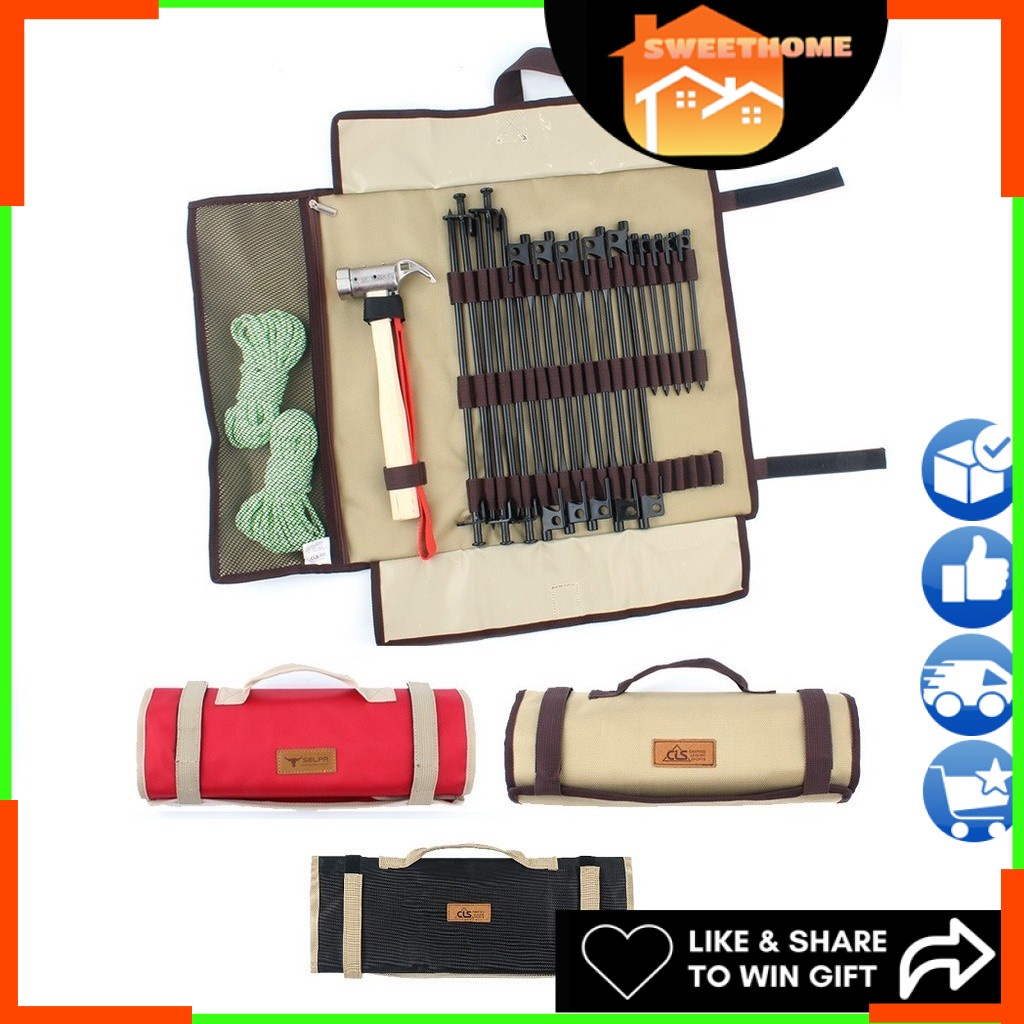 CLS 1680D 20 กก.เต็นท์หมุดเก็บกระเป๋า Camping Canopies Stake กระเป๋า Camping Trip เดินป่าสวนกลางแจ้ง