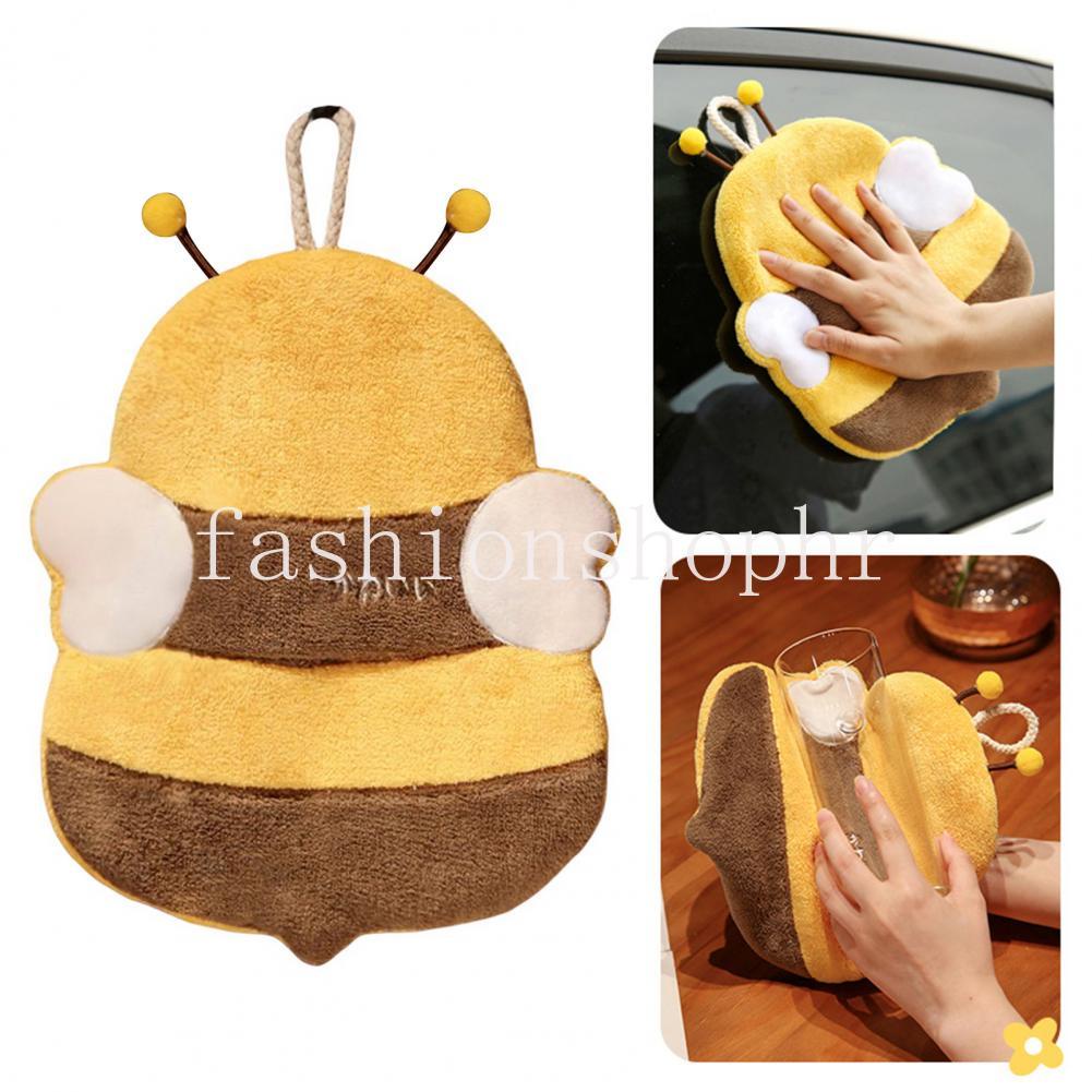 พร้อมส่ง ผ้าขนหนู ผ้าเช็ดหน้า ผ้ากํามะหยี่ แบบหนานุ่ม ดูดซับน้ําได้ดี ลายการ์ตูนแพนด้า ผึ้งน่ารัก สําหรับห้องครัว
