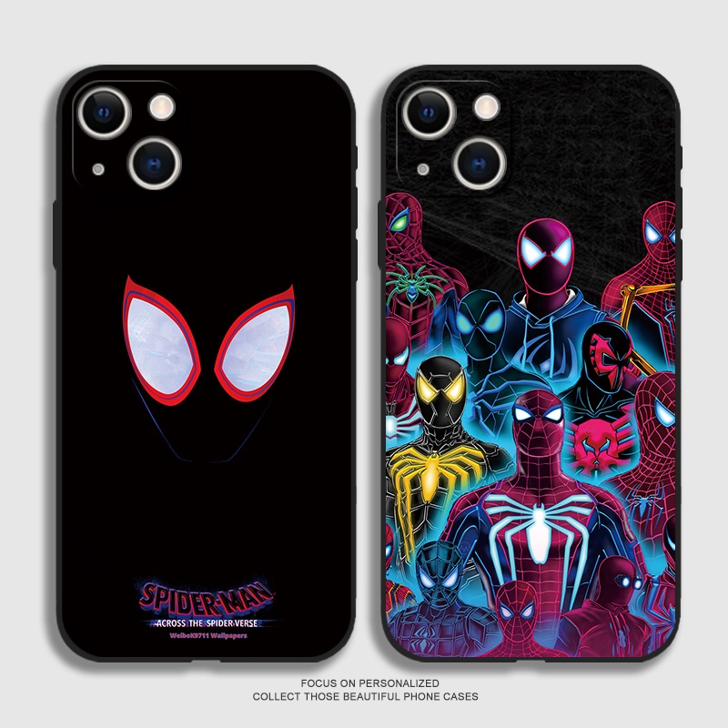 เคสโทรศัพท์ซิลิโคน แบบนิ่ม ลายโลโก้ Marvel Spider-Man สําหรับ iPhone 15 14 13 12 11 Pro Max 13 Mini 14PLUS X XS XR XSNAX 6 8 7 Plus Se2020
