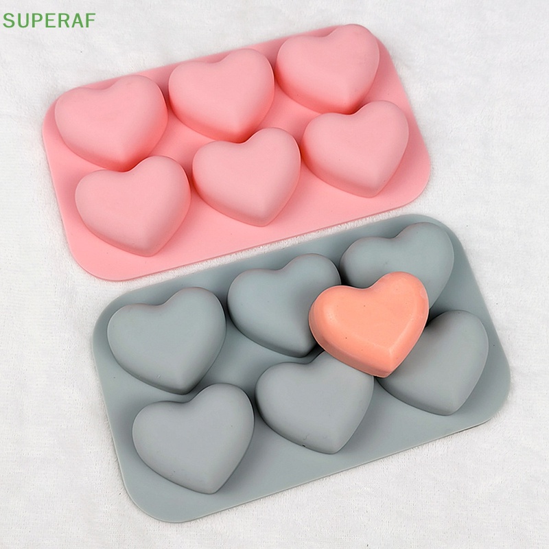 Superaf แม่พิมพ์ซิลิโคน รูปหัวใจ 6 ช่อง สําหรับตกแต่งเค้ก ช็อคโกแลต เบเกอรี่ ขายดี