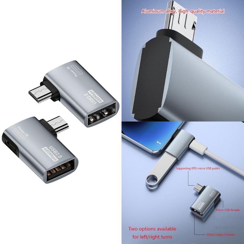 Lucky อะแดปเตอร์เชื่อมต่อเมาส์ คีย์บอร์ด Micro USB ตัวผู้ เป็น USB ตัวเมีย OTG แบบพกพา