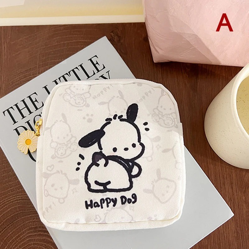 Sanrio Kawaii Pacha Dog กระเป๋าผ้าอนามัย แบบพกพา สําหรับเด็กผู้หญิง นักเรียน