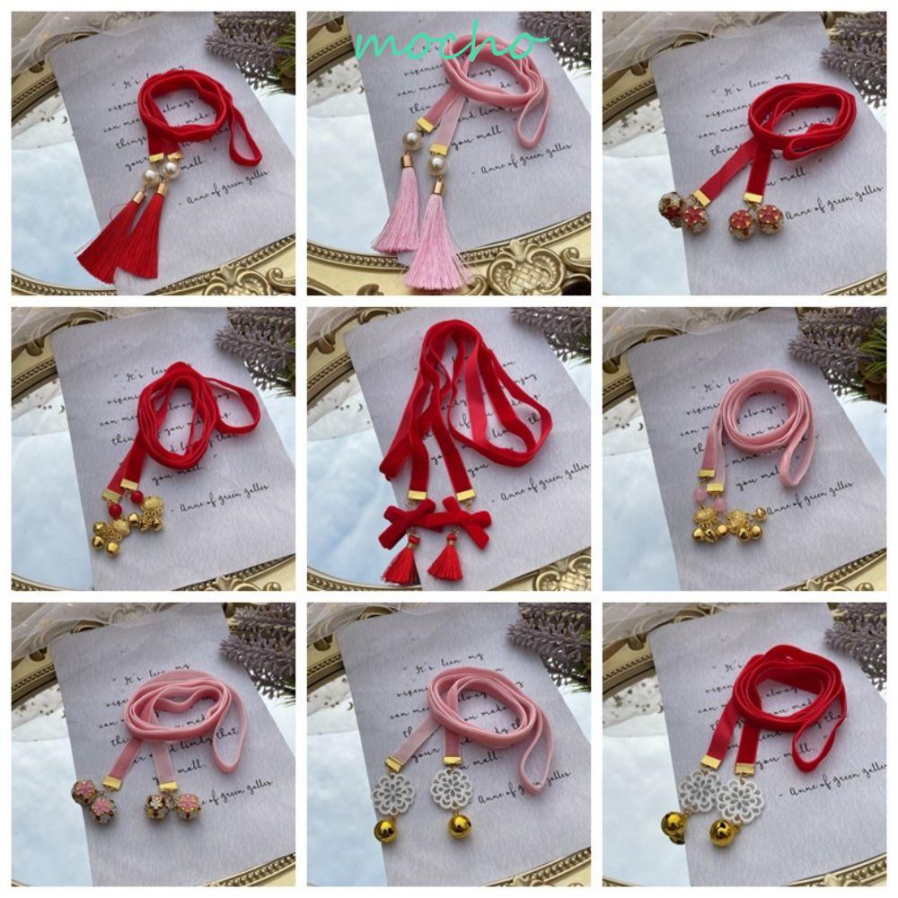 Mocho ยางรัดผมหางม้า แบบถัก ประดับพู่ สไตล์จีน ฮั่นฝู เจ้าหญิง หวานแหวว DIY สําหรับตกแต่งผม ปีใหม่