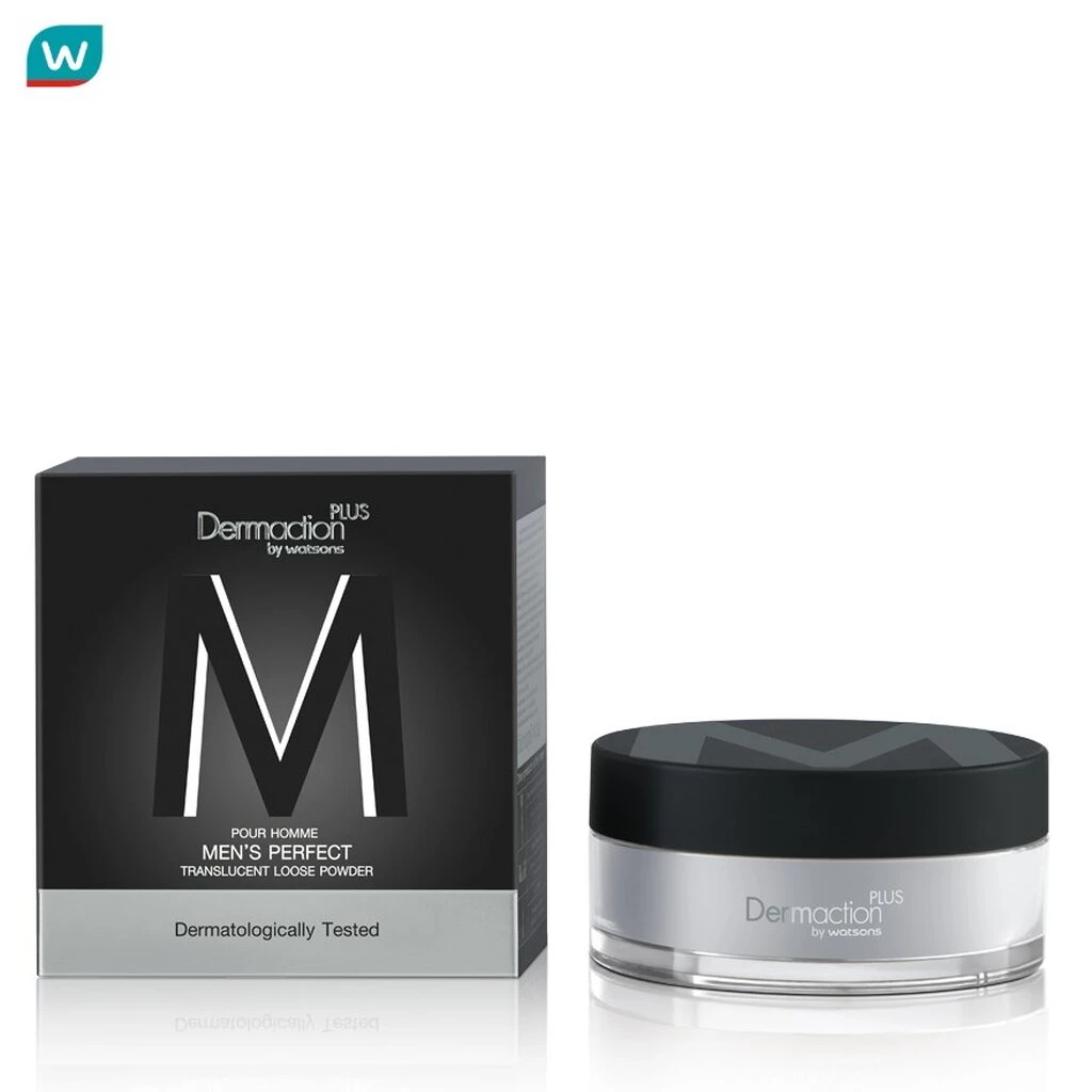 Dermaction Plus by Watsons เดอมาแอคชัน พลัส บาย วัตสัน เมนส์ เพอร์เฟค แป้งฝุ่นคุมมัน สีโปร่งแสง 14กรัม