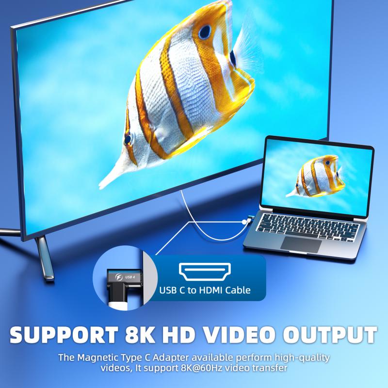 อะแดปเตอร์แม่เหล็ก 140W 24Pins USB 4 Type C สําหรับ Mac book Pro Air Samsung 40G 20G 8K@60Hz USB C - รูปที่ 4