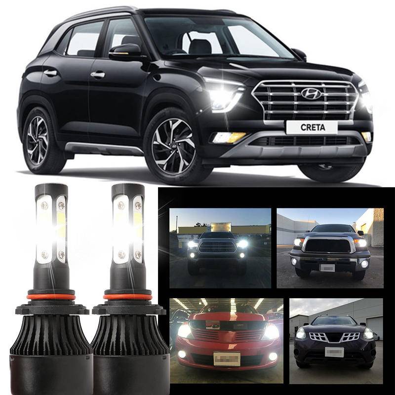 2 ชิ้น LED สีขาว 6000K X7 4SIDE หลอดไฟ NW ชุดไฟหน้าสําหรับ Hyundai CRETA 2016-2023 (โคมไฟศีรษะ)