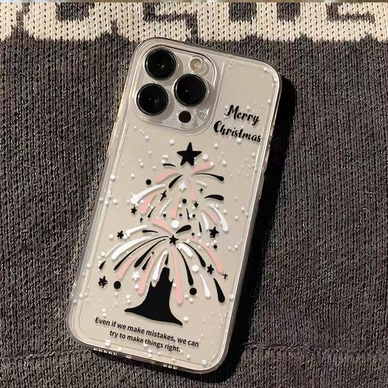 เคสโทรศัพท์มือถือ TPU นิ่ม กันฝุ่น ลายต้นคริสต์มาส ดอกไม้ไฟ แฟนตาซี แฟชั่น สําหรับ iPhone 15 13 12 11 Pro 14 Pro Max SE 2020 XS Max X XR 8 7 6S