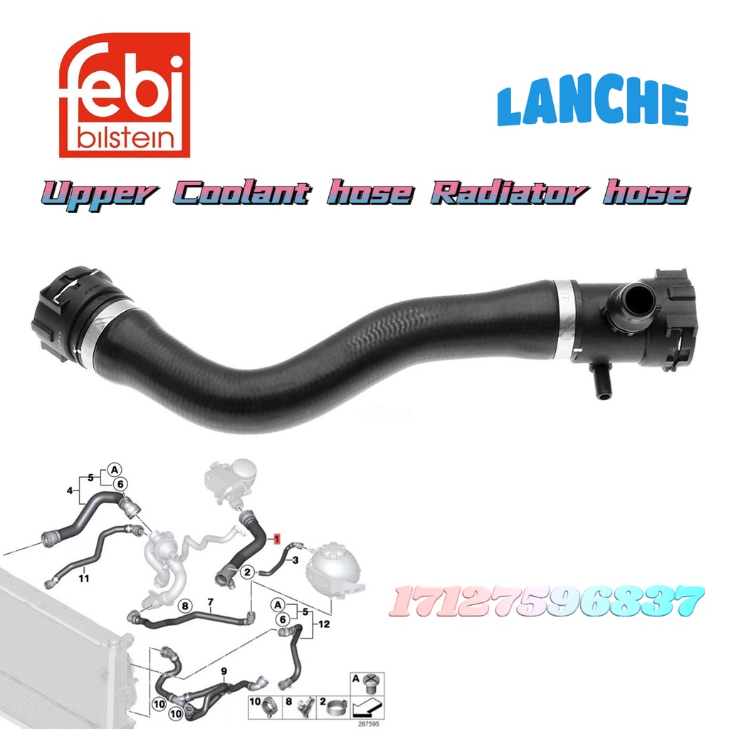 Lanche 17127596837 Febi Bilstein BMW N20 F30 F10 320 328 528 หม้อน้ําท่อน้ําหล่อเย็นด้านบน