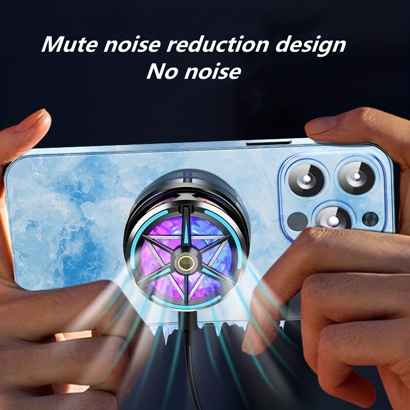 S6 Game Cooler Magnetic Semiconductor หม้อน้ําโทรศัพท์มือถือ/แท็บเล็ตพร้อมไฟ RGB สีสันสดใสสําหรับพัด