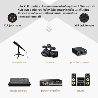 สายxlr dmx ผู้/เมีย แบบชุด 1 เส้น ทำจากสายชีลสเตอริโอหัวของ สายสัญญาณเสียง XLR Male To XLR Female(ผู้-เมีย) Mic Cable 3P