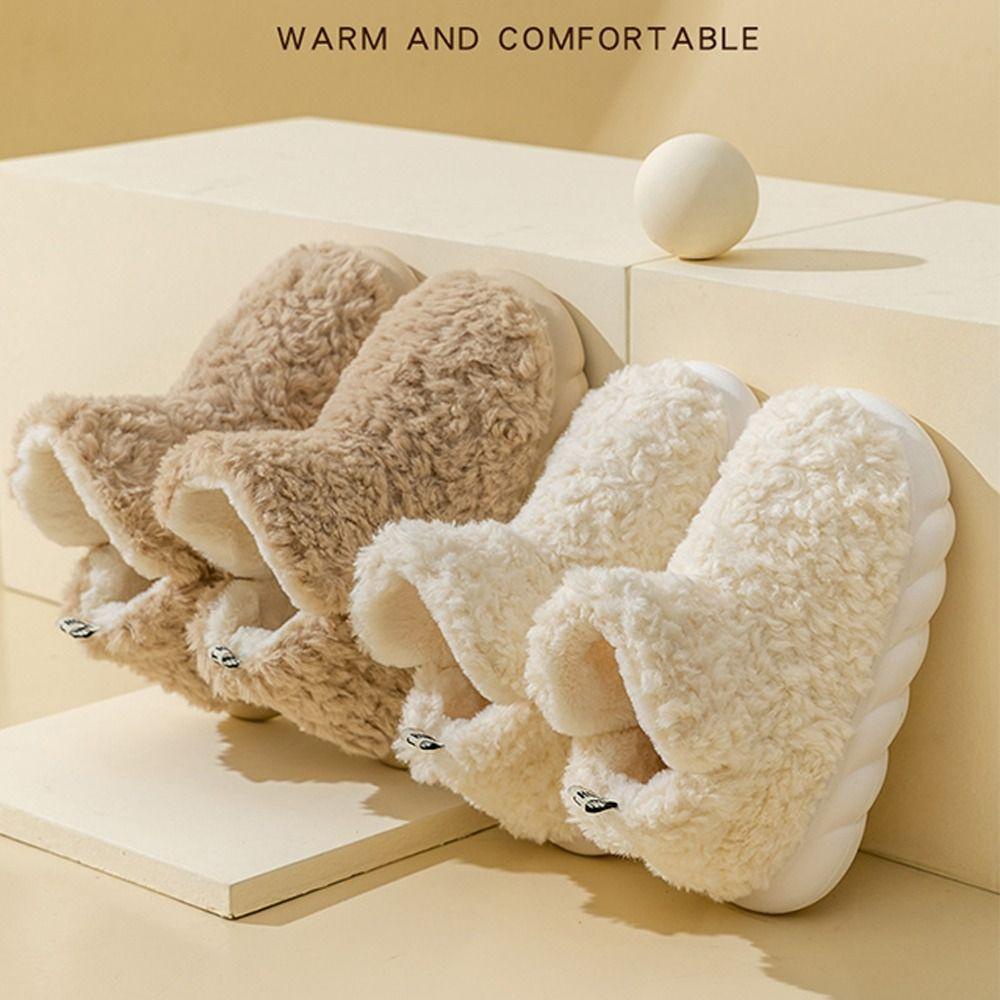 LUOYAO รองเท้าบูทหิมะ แบบสวมง่าย ขนนุ่ม สวมใส่ง่าย เหมาะสำหรับภายในบ้าน - รูปที่ 4