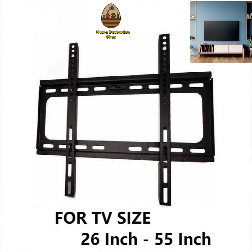 26 - 65 นิ้วบ้านโทรทัศน์แขวนผนังวงเล็บทีวียึดยึด lcd/led สีดํา 26-65 inci tv gantungan besi