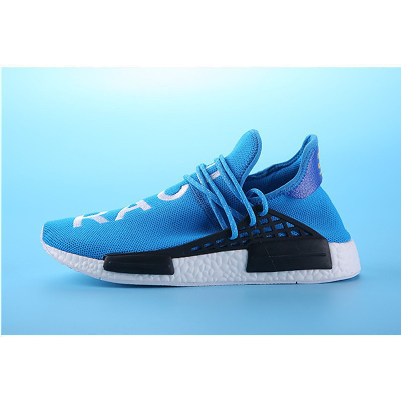 Hot Sale Pharrell Williams Shoes x Adidas NMD Human Race blue white