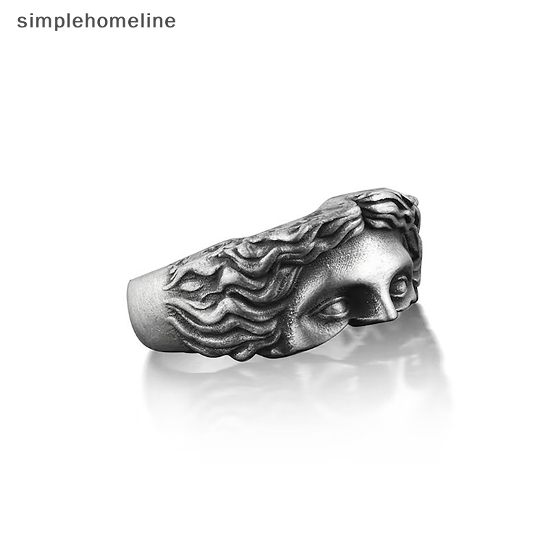 [simplehomeline] แหวน รูปปั้นวีนัส ครึ่งหน้า สไตล์พังก์ วินเทจ สร้างสรรค์ เครื่องประดับ สําหรับผู้ชาย พร้อมส่ง