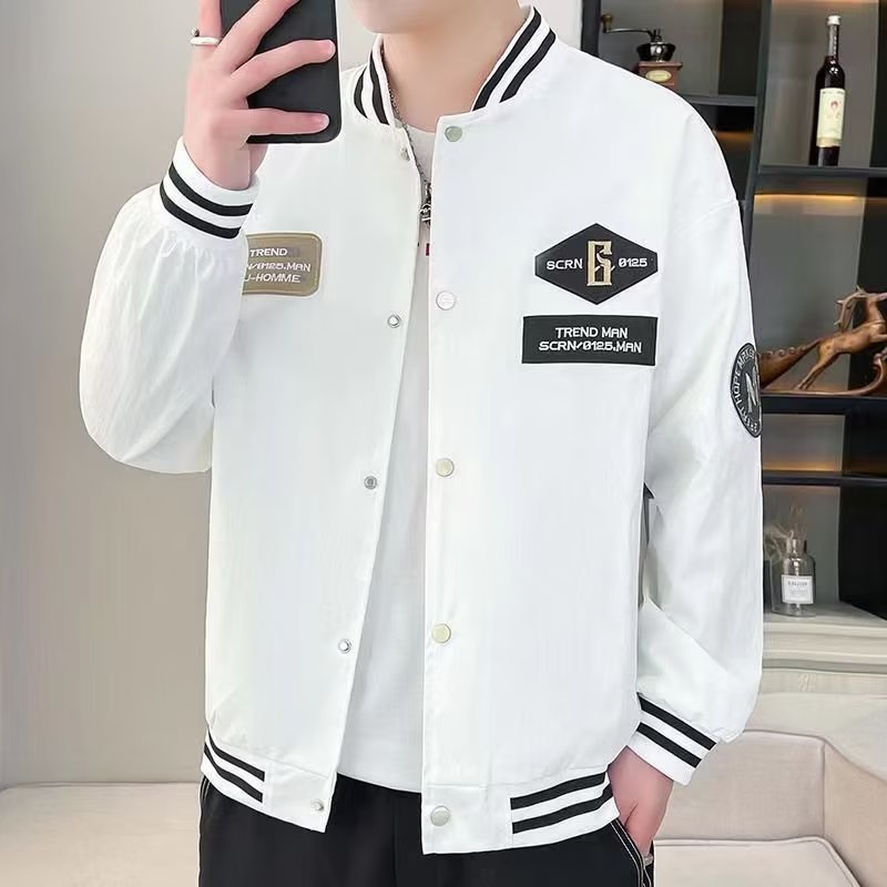 Varsity Jacket สําหรับผู้ชาย Casual Loose Bomber Jacket สําหรับผู้ชาย Vintage Varsity Jacket
