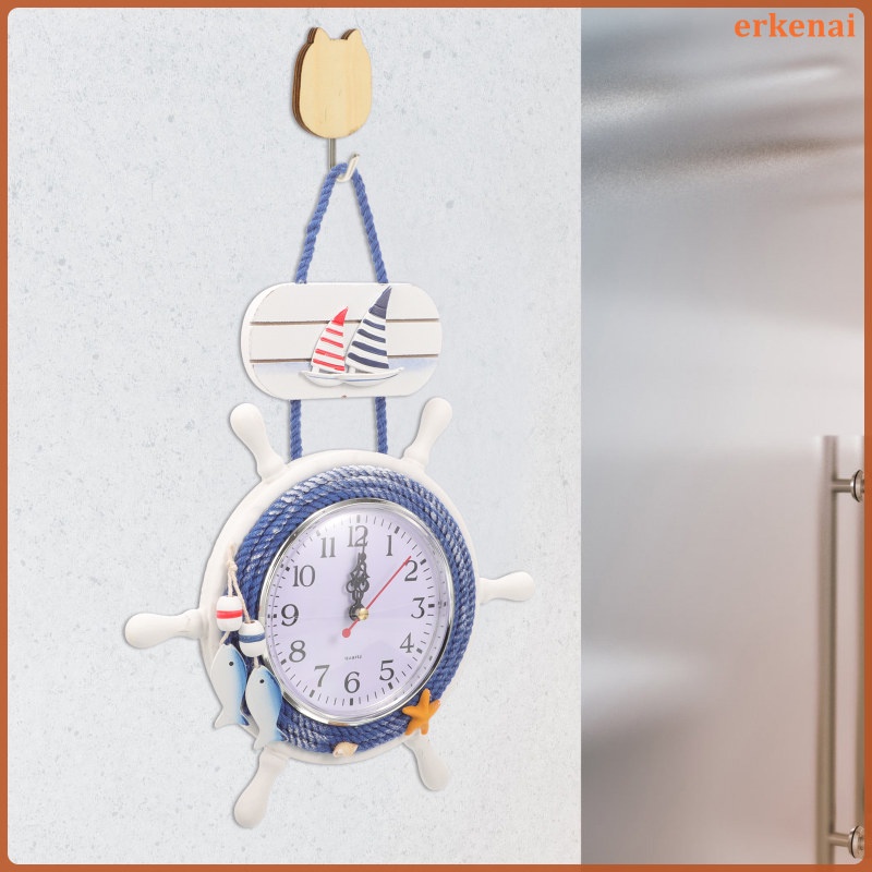 Erkenai นาฬิกาแขวนผนัง สไตล์เมดิเตอร์เรเนียน สําหรับตกแต่งบ้าน