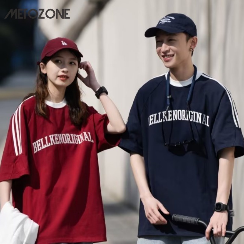 Metozone ใหม่ ins เสื้อยืดคอกลม แขนสั้น แฟชั่นยอดนิยม สําหรับผู้ชาย วัยรุ่น