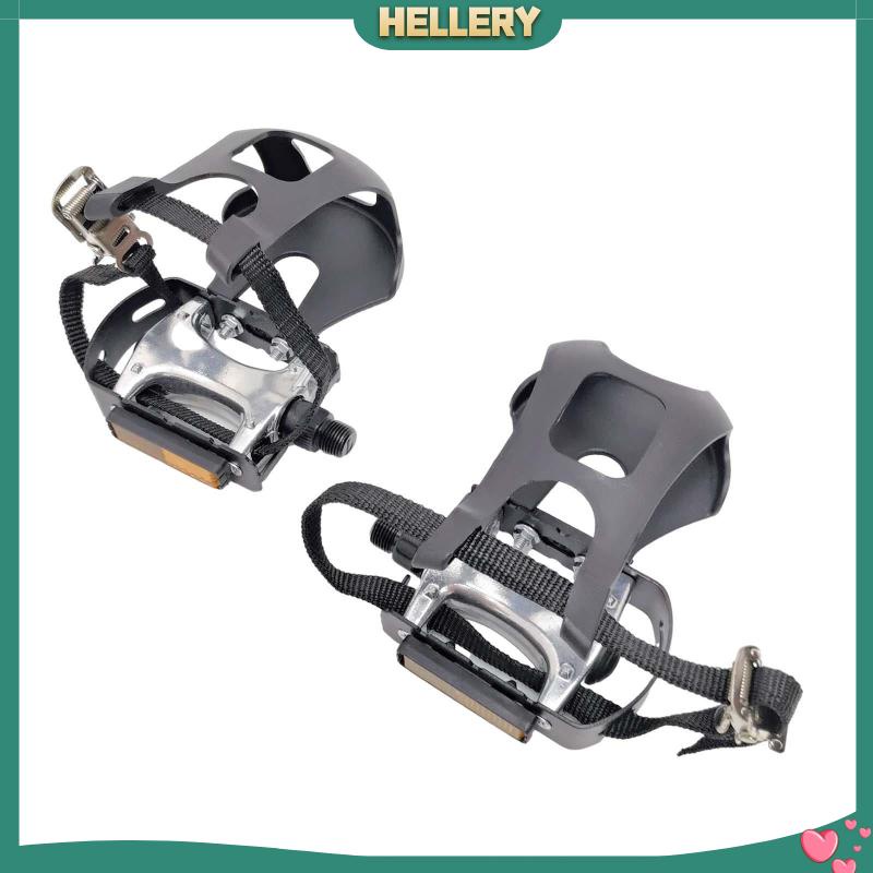 [HelleryTH] บันไดจักรยาน พร้อมคลิปหนีบนิ้วเท้า และสายรัด สําหรับออกกําลังกาย 9/16 นิ้ว