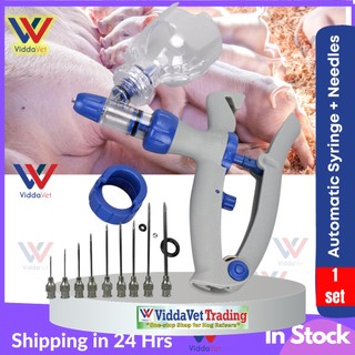 Viddavet Automatic Syringe + 10 Stainless Needles Stainless needle meat tenderizer Stainless