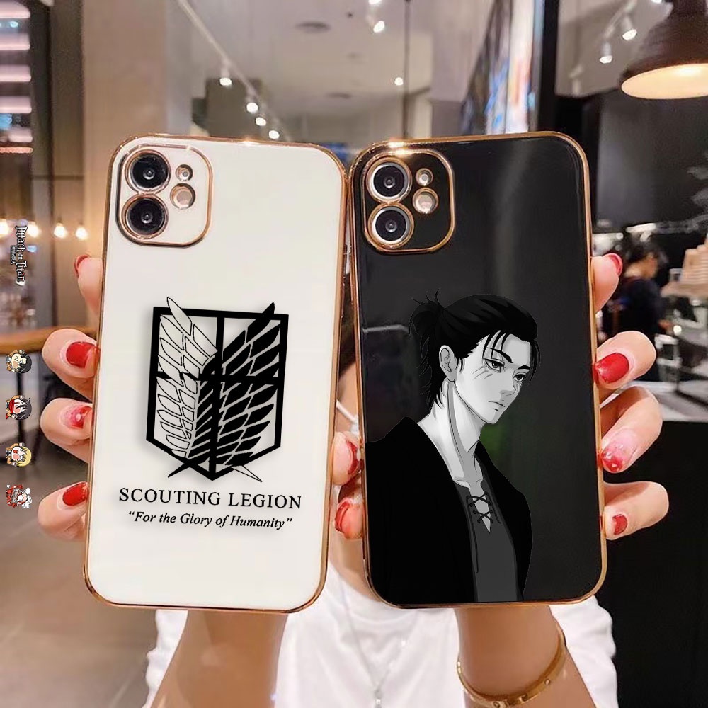 เคสโทรศัพท์มือถือ TPU ลายการ์ตูนอนิเมะ Attack On Titan Eren Jager หรูหรา สําหรับ iPhone 15 14 13 12 11 X XS Pro Max 8 7 SE2020 SE2022 6S 6 Plus Mini