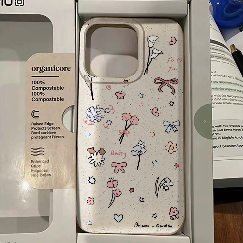 เคสโทรศัพท์ซิลิโคน Tpu แบบนิ่ม ลายดอกไม้ และสัตว์ กันกระแทก สําหรับ iPhone 11 14 13 12 15Pro Max XR 7Plus 8Plus 7 8 Plus X XS Max SE 2020