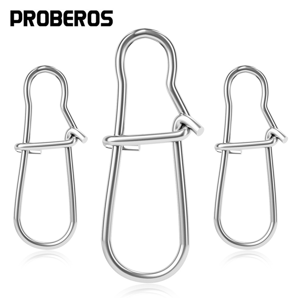 Proberos 100 ชิ้น/ล็อตสแตนเลส Enhancement Pin 00-0-1-2-3-4-5-6-7-8 # Lure Connector แหวนหมุน Snap Sea Fishing Tackle