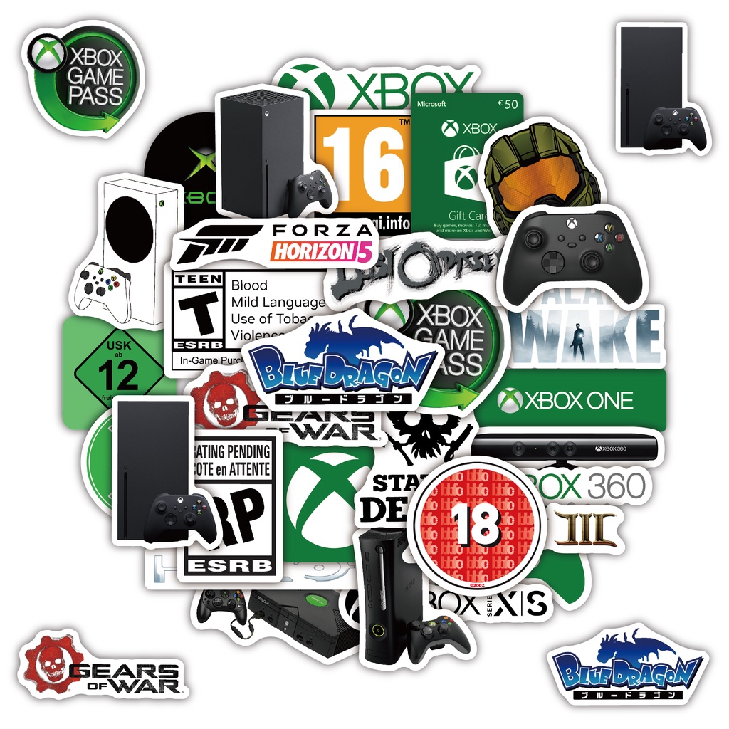 สติกเกอร์ PVC กันน้ํา ลายธีม Microsoft XBOX 31 ชิ้น