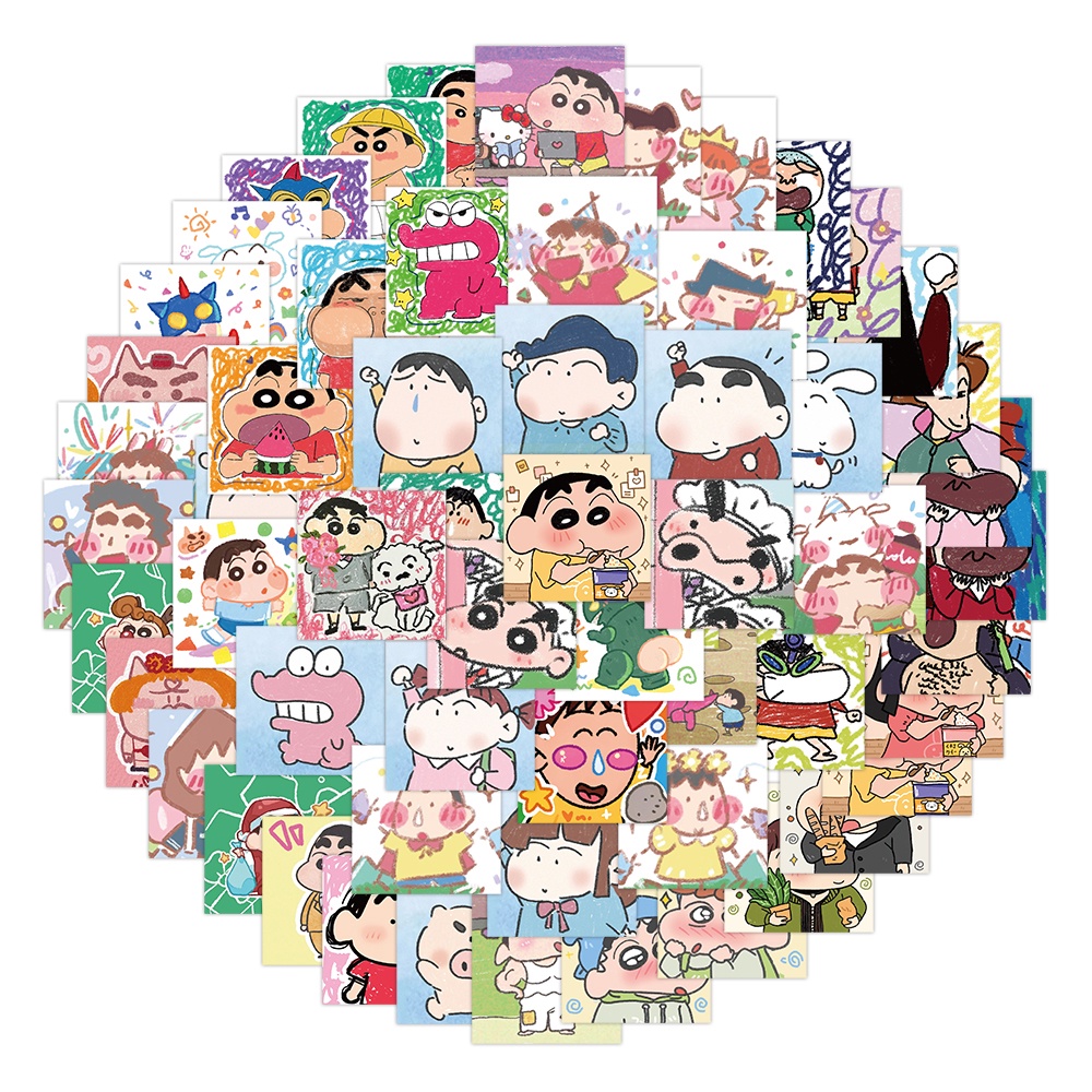 สติกเกอร์ ลายการ์ตูนชินจังน่ารัก สําหรับติดตกแต่งหมวกกันน็อค จักรยาน 99 ชิ้น