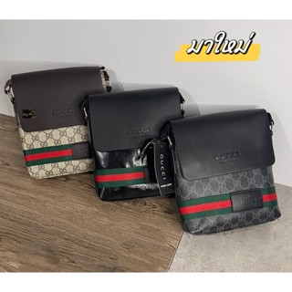 กระเป๋าสะพายผู้ชาย กระเป๋าPU ลายหนังซิปเยอะ งานดีมาก หนังแท้…