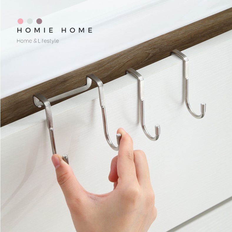 HH-851 ตะขอแขวนบานประตู ตะขอคู่แขวนตู้เสื้อผ้า ตะขอประหยัดพื้นที่ ที่แขวนประตู