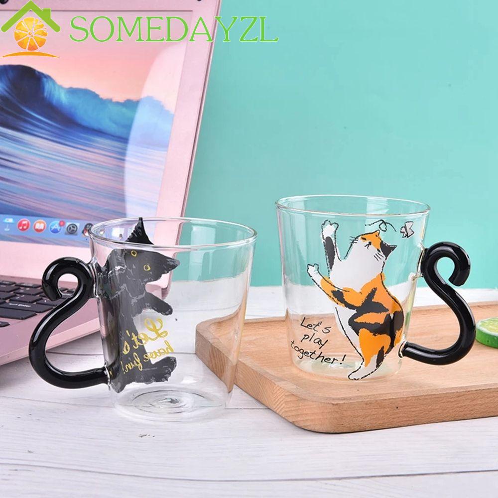 Somedayzl แก้วมัก ทนความร้อน ลายหางแมว ทนทาน