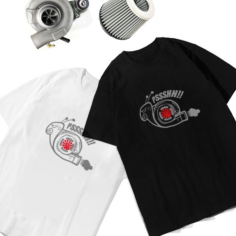 ดูดีนี่ เสื้อยืดคอกลม แขนสั้น ลายรถยนต์แข่ง Attitude Turbo TD04 GT25สามารถปรับแต่งได้