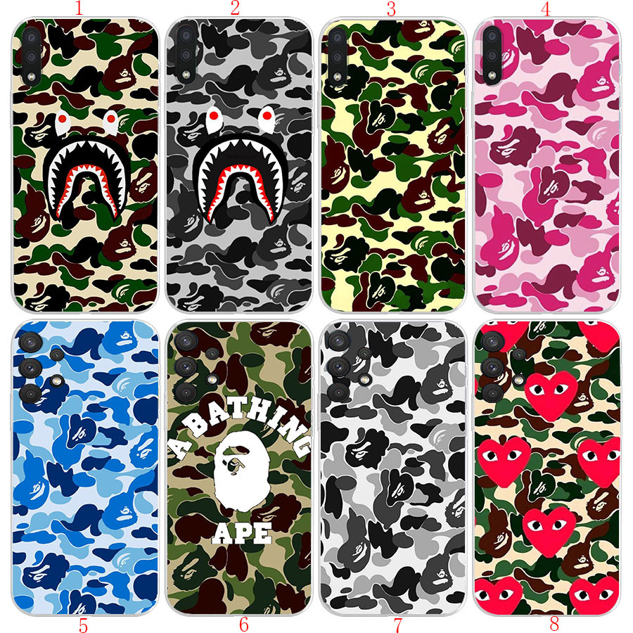 Infinix HOT 12 PLAY ZERO 20 30 ZERO 5G 2023 SPARK GO 2024 Y10 bape ลายพรางการ์ตูนเคสโทรศัพท์โปร่งใสน