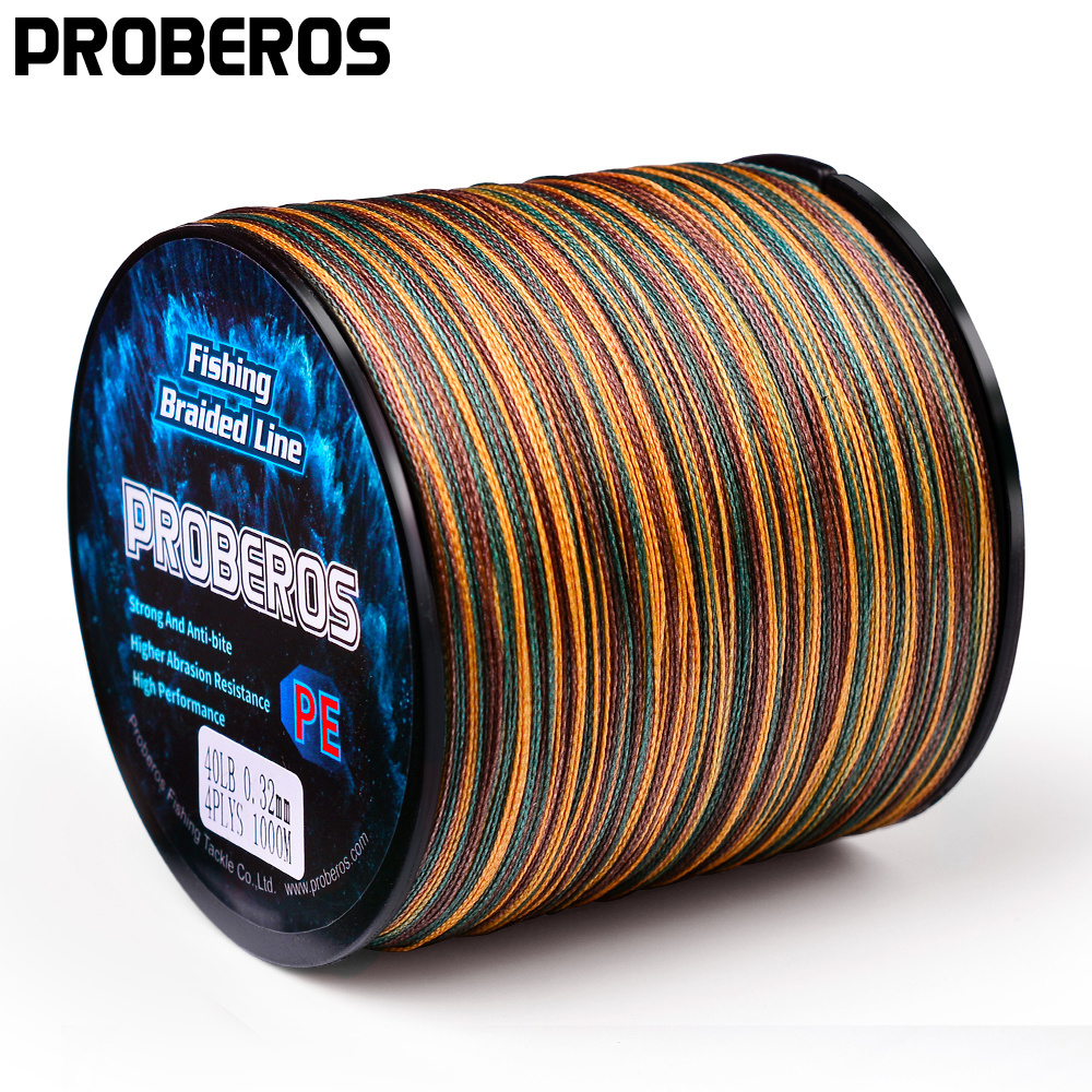 Probero สายเอ็นตกปลา PE ลายพราง 4&8 300-500-1000M 10LB-100LB สําหรับตกปลา