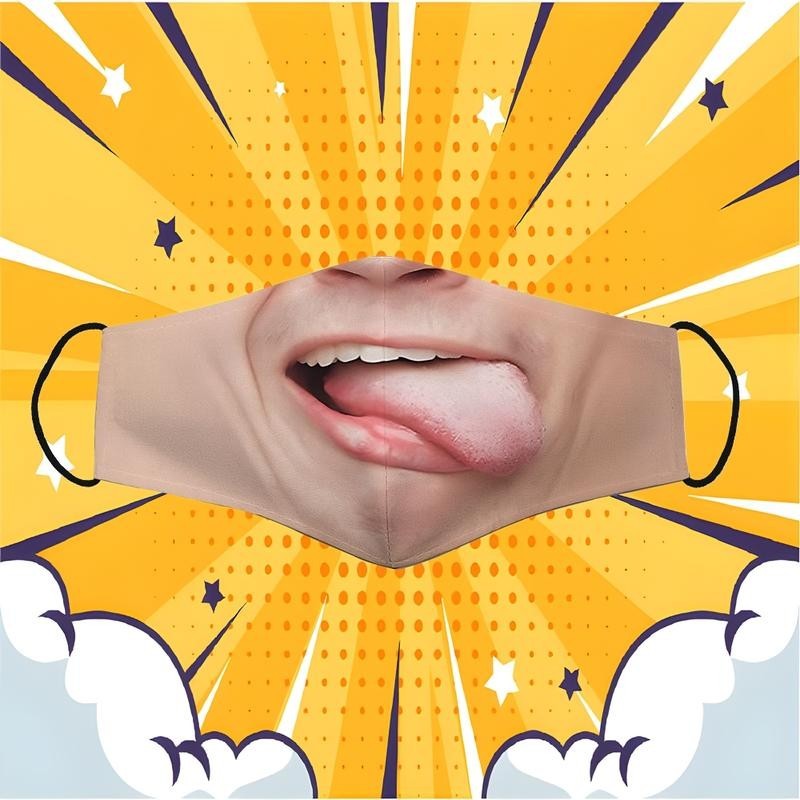 หน้ากากลิ้นตลก Troll 3D Human Face สําหรับอุปกรณ์เสริมสําหรับทั้งชายและหญิง