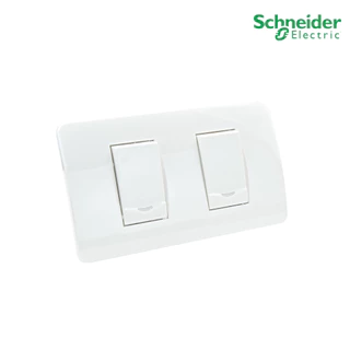 Schneider ชุดสวิตช์ทางเดียว 2 ตัวพร้อมฝาครอบ สีขาว รุ่น Concept Easy Clip 3031P_1_2M_F*2+ A3002 | PlugOn