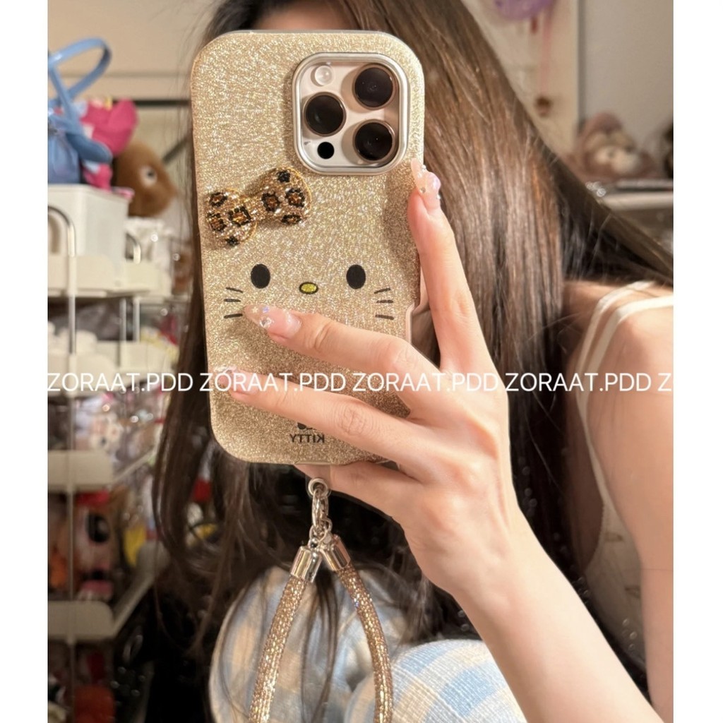 Creative Glitter สามมิติโบว์ KT Cat iPhone16promax เคสโทรศัพท์ Apple 15 สไตล์ใหม่ 14 รวมทุกอย่าง 13 ราคา ถูกที่สุด ดีลบีเคเค แกลเลอรีภาพที่ 3