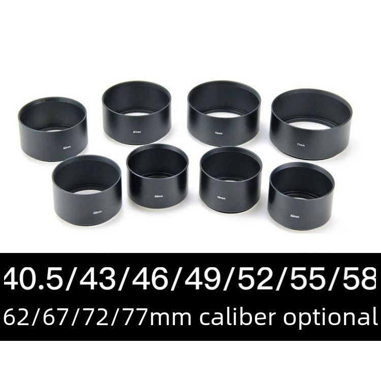 Hood lens Aluminum Alloy Standard Light-blocking Hood For Medium-long Focus Lens 40.5/43/46/49/52/55