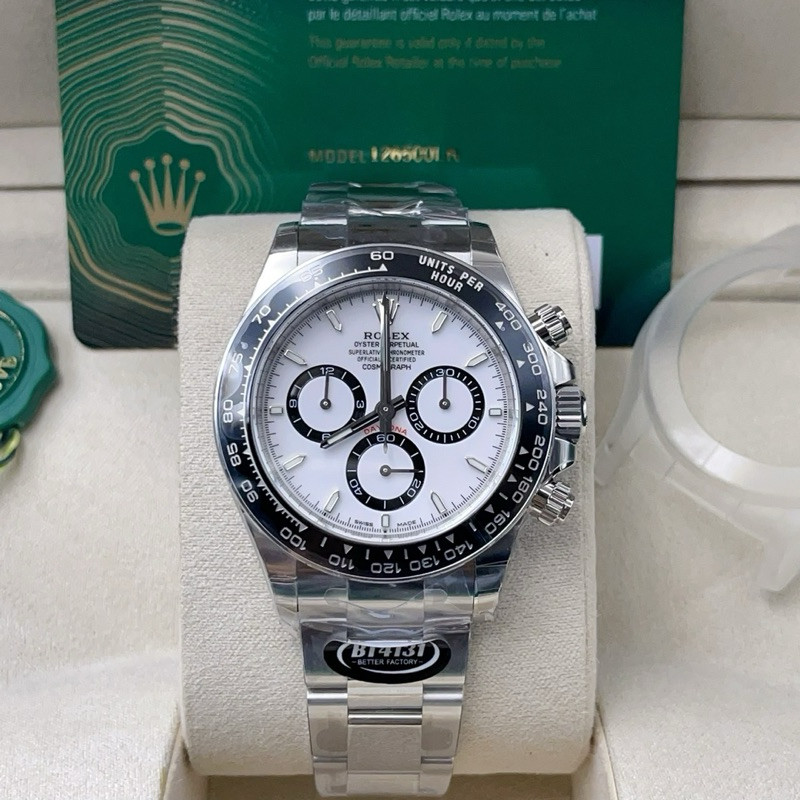 นาฬิกา rolex daytona swiss โคลน 1:1 โรงงาน BT เครื่อง 4131 ใหม่ล่าสุด เหมือนแท้ที่สุดครับ ใส่สลับแท้ได้เลย
