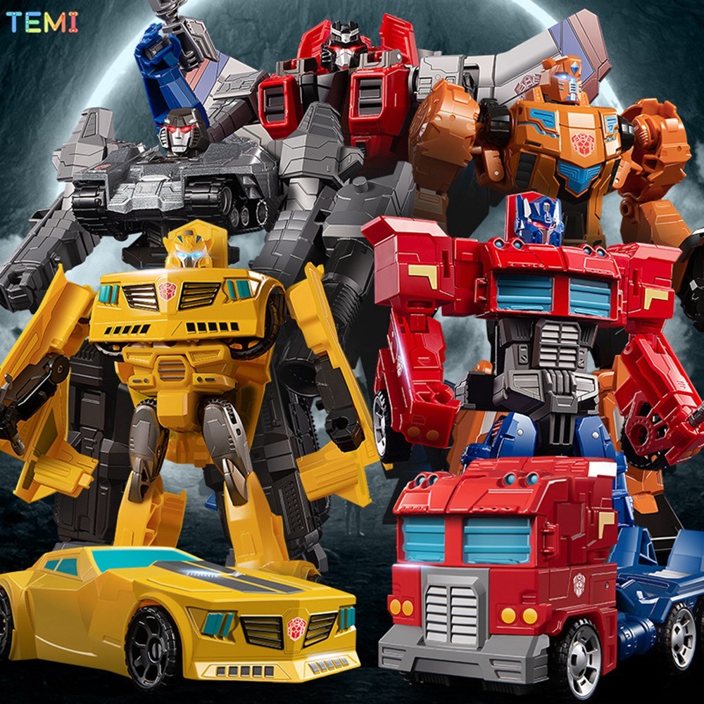 Temi Optimus Prime Bumblebee รถโลหะผสมหุ่นยนต์การเปลี่ยนรูปตุ๊กตาของเล่นรุ่นเด็กของเล่นเด็กของขวัญวันเกิด